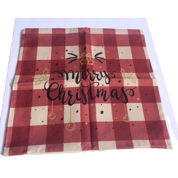 Set Of 4 Safavieh Accents Christmas Pillow Covers Wreath Truck Tree - Picture 4 of 5